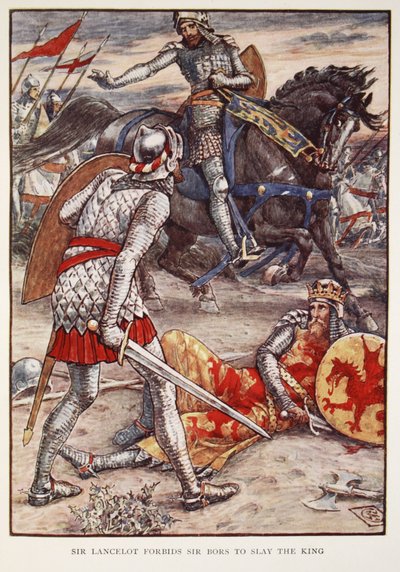 Sir Lancelot verbietet Sir Bors, den König zu töten, aus 